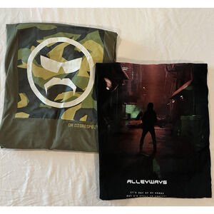 DR DISRESPECT set of 2 XXL META ALLEYWAYS Black & Camo Tshirt Gamer ChampionClub